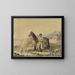 Turkish Painting with Two Horses by the Riverbank - Johann Georg Pforr — framed artwork on a wall
