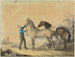 Cavalier avec deux chevaux au bord de la mer - Johann Georg Pforr — artwork view