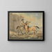 Turkish Painting with two horses in front of a castle ruin - Johann Georg Pforr — framed artwork on a wall