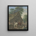 Two farm horses in front of an inn under the trees - Johann Georg Pforr — framed artwork on a wall
