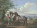 Two horses in a field under a tree - Johann Georg Pforr — artwork view