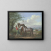 Two horses in a field under a tree - Johann Georg Pforr — framed artwork on a wall