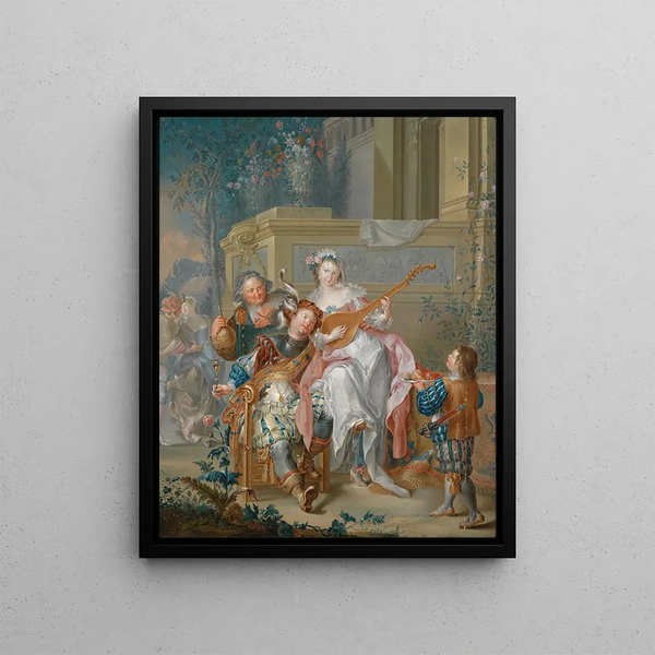 Outdoor Music Society Painting - Johann Georg Platzer — framed artwork on a wall