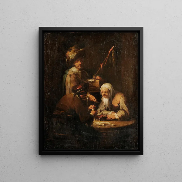 The rat poison seller - Johann Georg Trautmann — framed artwork on a wall