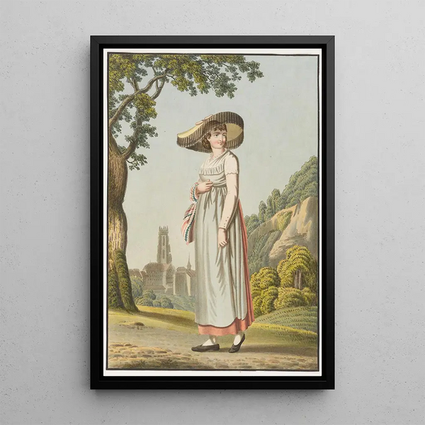 Fribourg Peasant Painting from the Romandy part of the canton - Johann Georg Volmar — framed artwork on a wall