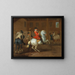 a rider on a gray horse in a riding school - Johann Georg de Hamilton — framed artwork on a wall
