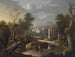 Mountain landscape with travelers - Johann Georg von Bemmel — artwork view