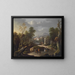 Mountain landscape with travelers - Johann Georg von Bemmel — framed artwork on a wall