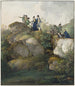 a royal group admiring the sunset at the summit of Mount Hesselberg - Johann Georg von Dillis — artwork view