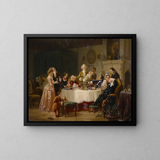 Celebration after Baptism - Johann Geyer — framed artwork on a wall