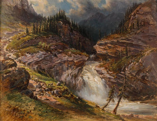 Bergère au bord de la cascade de Golling - Giovanni Battista Varano — artwork view