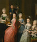 Portrait of Count Johann Casemir von Schlieben and his five daughters - Johann Gottlieb Becker — artwork view