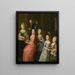 Portrait of Count Johann Casemir von Schlieben and his five daughters - Johann Gottlieb Becker — framed artwork on a wall