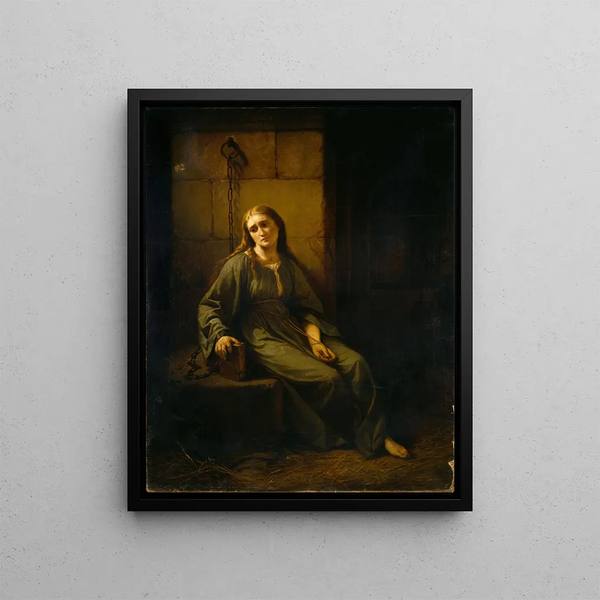 Marguerite en prison - Johann Grund — framed artwork on a wall