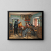 Choosing new shawls at home - Johann Hamza — framed artwork on a wall