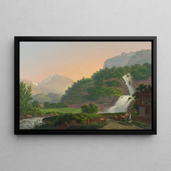 Le Reichenbach dans l'Oberhaslithal, canton de Berne - Johann Heinrich Bleuler le Jeune — framed artwork on a wall