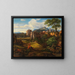 Landscape painting of a countryside with a fortified city - Johann Heinrich Ferdinand Olivier — framed artwork on a wall