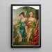 Double portrait of two ladies in shepherdess costumes - Johann Heinrich Keller — framed artwork on a wall