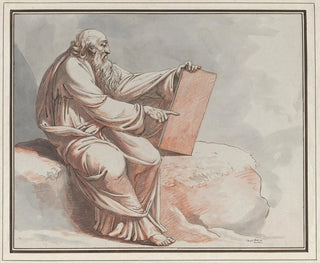 Un prophète assis sur un rocher - Johann Heinrich Lips — artwork view
