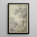 View in a mountain landscape with a castle in the foreground a hollow path with three figures - Johann Heinrich Müntz — framed artwork on a wall