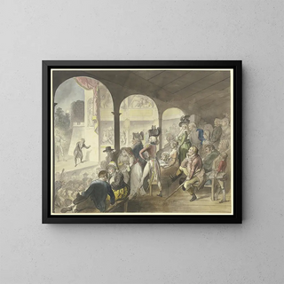 Public Painting of the theater during a performance of Hamlet - Johann Heinrich Ramberg — framed artwork on a wall