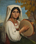 Femme romaine au tambourin - Johann Heinrich Richter — artwork view