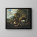 Camp de gitans dans une ruine romaine - Johann Heinrich Roos — framed artwork on a wall