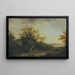 Landscape painting with fishermen, shepherds, and livestock - Johann Heinrich West — framed artwork on a wall