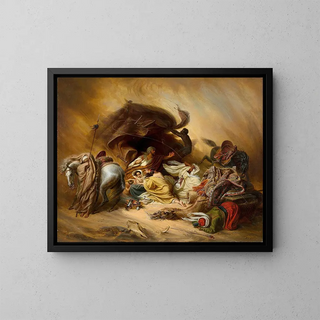 Le Samum dans le désert - Johann Hermann Kretzschmer — framed artwork on a wall