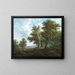 a rolling landscape with a traveler resting under an oak grove - Johann Jacob Dorner — framed artwork on a wall