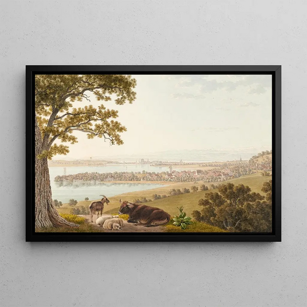 Arenenberg view towards the east - Johann Jakob Biedermann — framed artwork on a wall