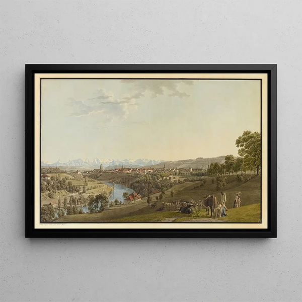 North Bern painting - Johann Jakob Biedermann — framed artwork on a wall