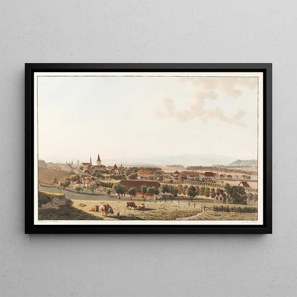Bern northwest view - Johann Jakob Biedermann — framed artwork on a wall