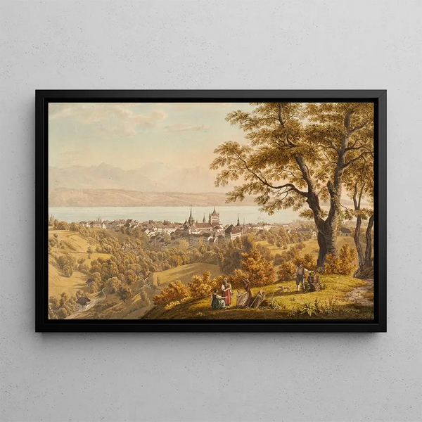 North-East Lausanne Painting - Johann Jakob Biedermann — framed artwork on a wall