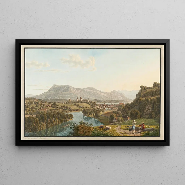 Lucerne du nord-ouest - Johann Jakob Biedermann — framed artwork on a wall