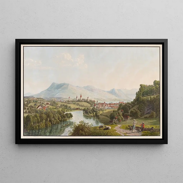 Lucerne du sud-ouest - Johann Jakob Biedermann — framed artwork on a wall