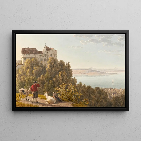 Château de Salenstein depuis l'est - Johann Jakob Biedermann — framed artwork on a wall
