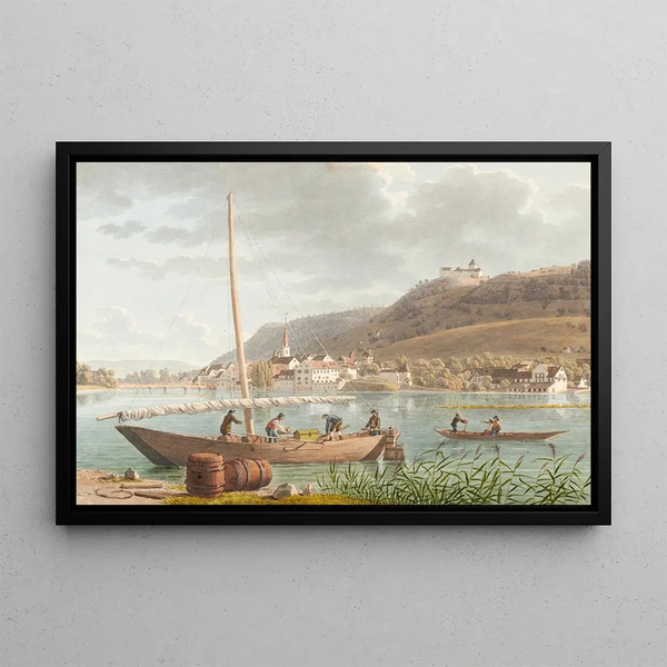 Stein am Rhein du Sud-Est - Johann Jakob Biedermann — framed artwork on a wall