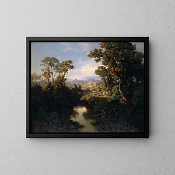 the surroundings of Rome - Johann Jakob Frey — framed artwork on a wall