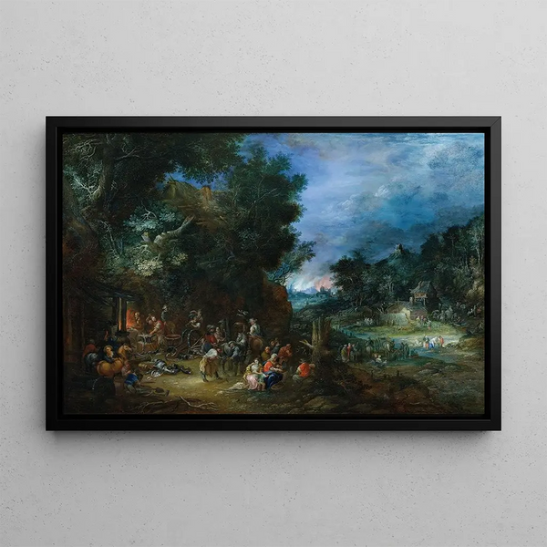 The Fire - Johann Jakob Hartmann — framed artwork on a wall