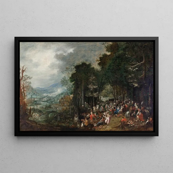 Landscape with Festival - Johann Jakob Hartmann — framed artwork on a wall