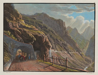 Gallery at the Rio di Peder under the Spondalunga inn on the way to Bormio - Johann Jakob Meyer — artwork view