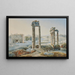 the Valley of the Temples of Agrigento in Sicily with the Temple of Concord and the Temple of Hera - Johann Jakob Wolfensberger — framed artwork on a wall