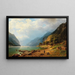 Storm imminent on Lake Brienz - Johann Joseph Jansen — framed artwork on a wall