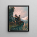 Two hunters near a rock - Johann Joseph Rauch — framed artwork on a wall