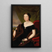Portrait of a lady with a rose - Johann Joseph Reiner — framed artwork on a wall