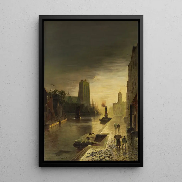 View of Ghent - Johann Jungblut — framed artwork on a wall
