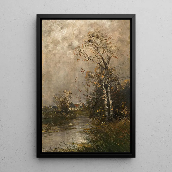 Autumn Painting - Johann Jungblut — framed artwork on a wall