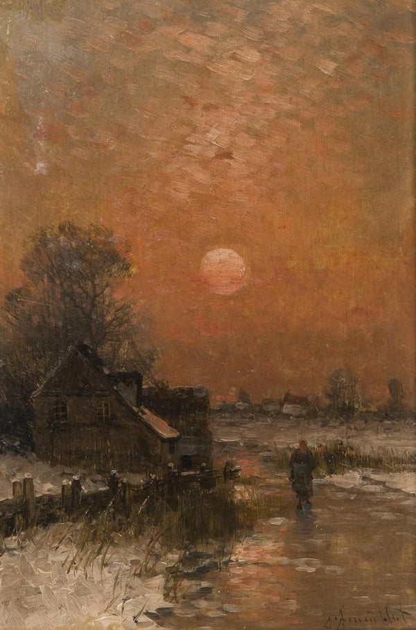 Winter Painting - Johann Jungblut — framed artwork on a wall