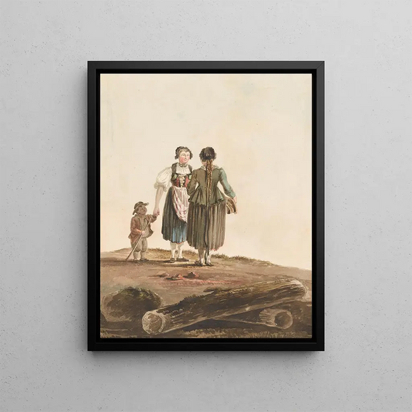 Entertainment in the countryside - Johann Karl Müllner — framed artwork on a wall